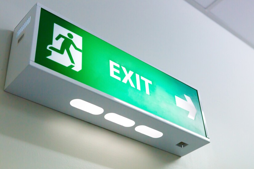 Exit sign.
