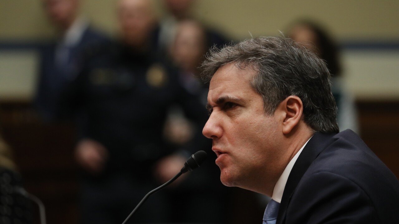 Michael Cohen, former personal lawyer to U.S. President Donald Trump, speaks during a House Oversight Committee hearing in Washington, D.C.