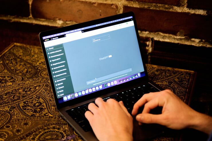 The website Jailbreak Chat on laptop computer arranged in Seattle, Washington, US, on Thursday, April 6, 2023. Jailbreak prompts have the ability to push powerful chatbots such as ChatGPT to sidestep the human-built guardrails governing what the bots can and can't say. Photographer: Chona Kasinger/Bloomberg