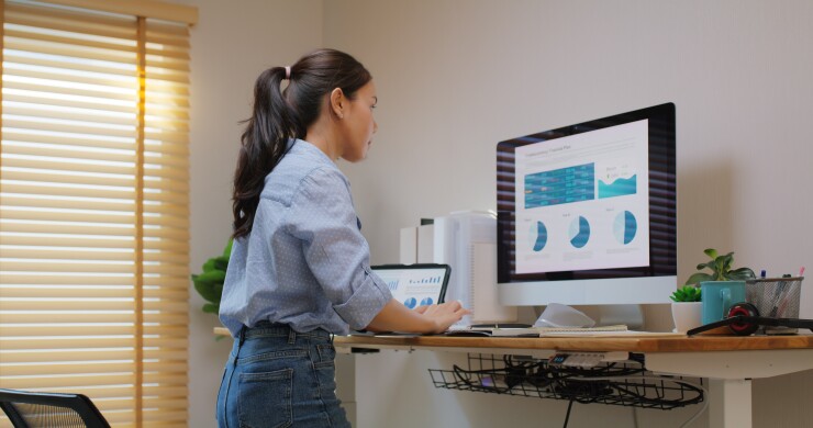 Woman working at her computer