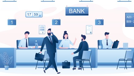 Bank worker illustration