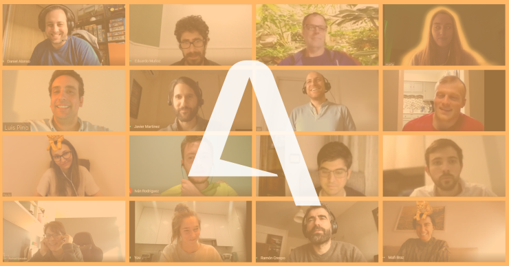 Agentero employees on a video call.