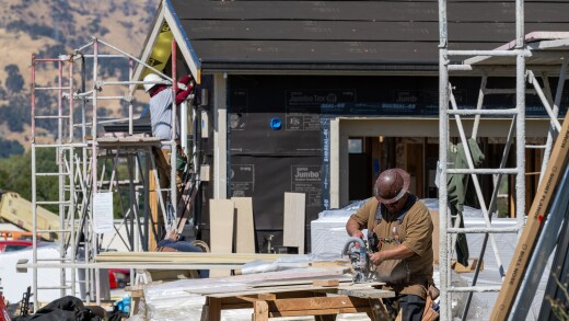 Homes under construction in California