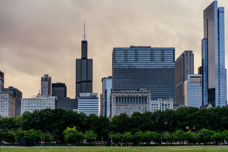 Downtown Chicago as seen from Grant Park