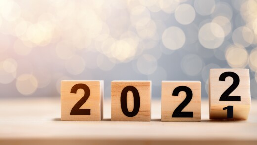 Wooden Blocks With 2020 2021 Number On Table