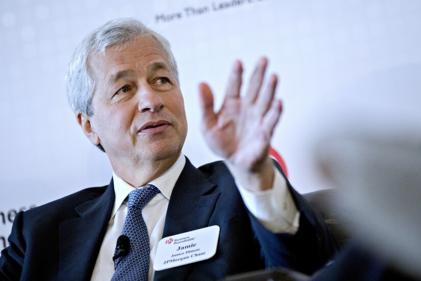 Jamie Dimon, CEO of JPMorgan Chase, speaks during a Business Roundtable in Washington, D.C., on June 7, 2017 BLOOMBERG NEWS