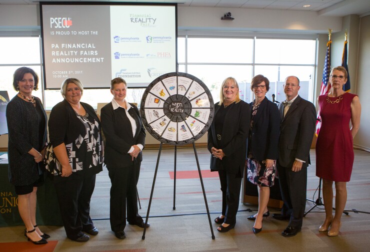 Announcement of Financial Reality Fairs in Pennsylvania for parolees, with Penn CU Assc and various state agencies.