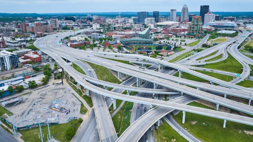 Highway ramps of the Louisville-Southern Indiana Ohio River Bridges system