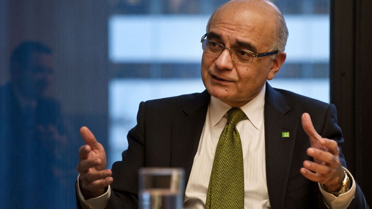 Toronto-Dominion Bank Incoming Chief Executive Officer Bharat Masrani Interview