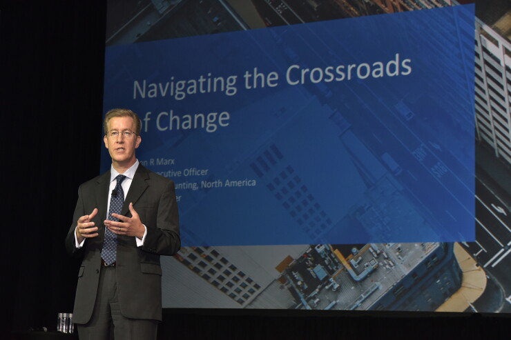 Jason Marx, CEO of Wolters Kluwer Tax & Accounting, North America, speaking at the CCH Connections user conference