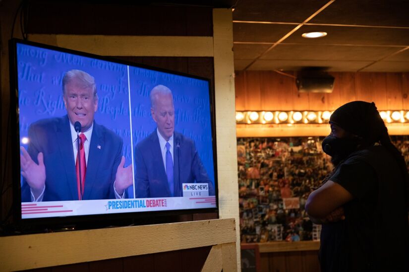 People Watch Trump And Biden During Final U.S. Presidential Debate