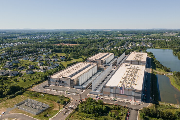 A picture of an Amazon data center in Virginia.