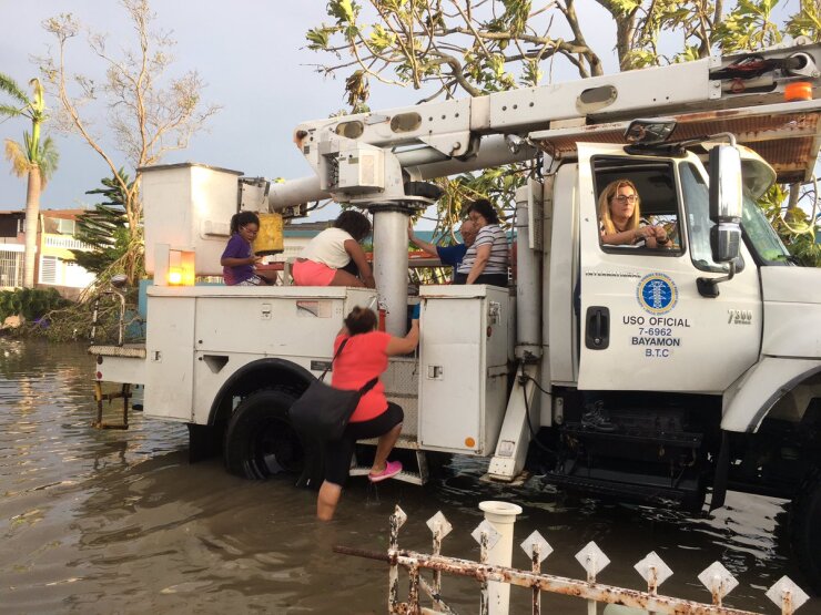 PREPA vehicle helps in hurricane Maria
