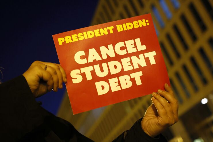 On The Second Anniversary Of The Student Loan Payment Pause Activists Project A Message Celebrating The Pause And Asking Secretary Cardona To Cancel Student Debt