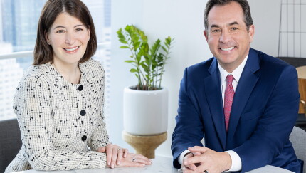 Lindsay Hans (left) and Eric Schimpf are both co-heads of Merrill Wealth Management.