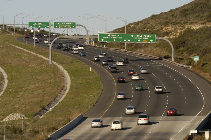 One of the tollways in Orange County, California.