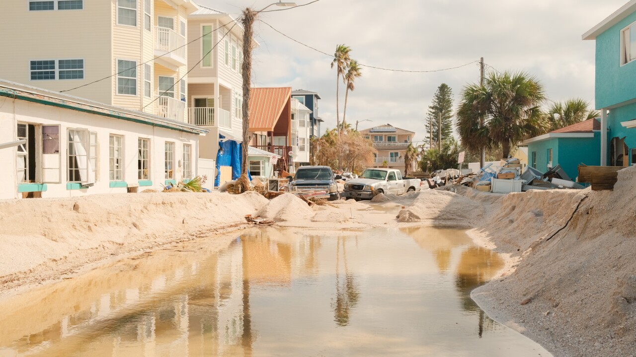 A flooded street after Hurricane Milton in St. Pete Beach, Florida, on Oct. 10, 2024.