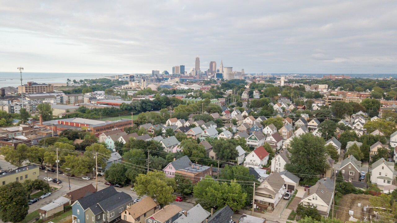 Cleveland from Gordon Square Arts District Aerial