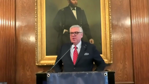 AICPA president and CEO Mark Koziel speaking at a meeting of the Accountants Club of America