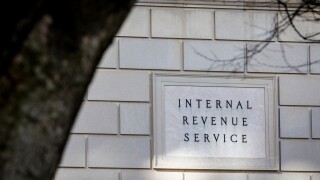 The name "Internal Revenue Service" is etched into the stone building housing the federal agency's headquarters in Washington, D.C.