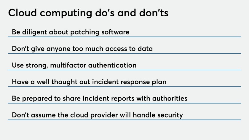 Cloud computing do's and don'ts