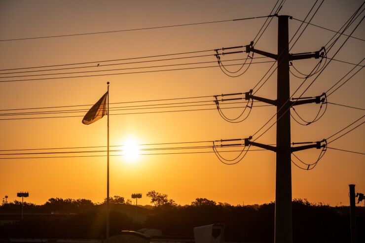 Power lines in Austin, Texas.