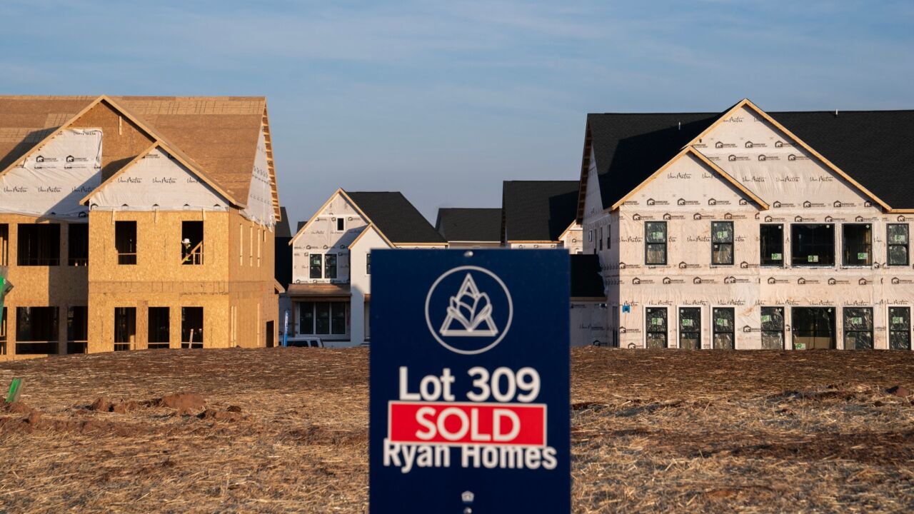 Newly built homes in Aldie, Virginia, US