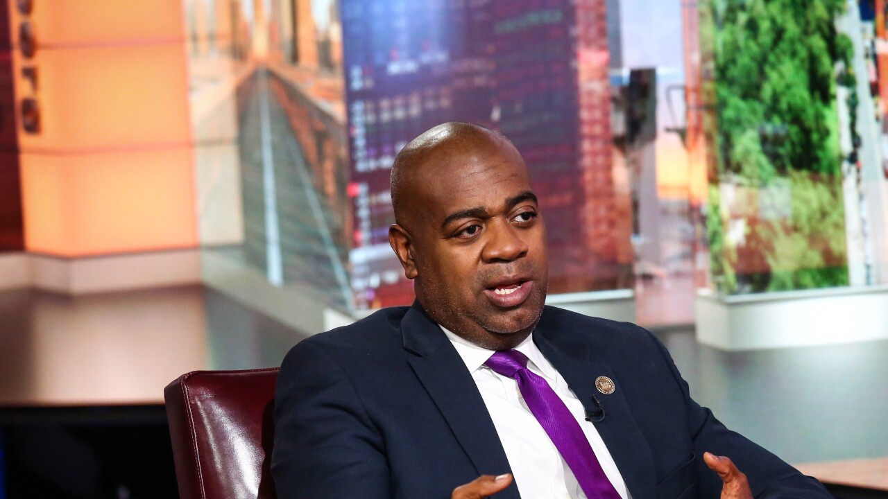 Ras Baraka, mayor of Newark, speaks during a Bloomberg Television interview in New York, U.S., on Wednesday, Aug. 29, 2018.