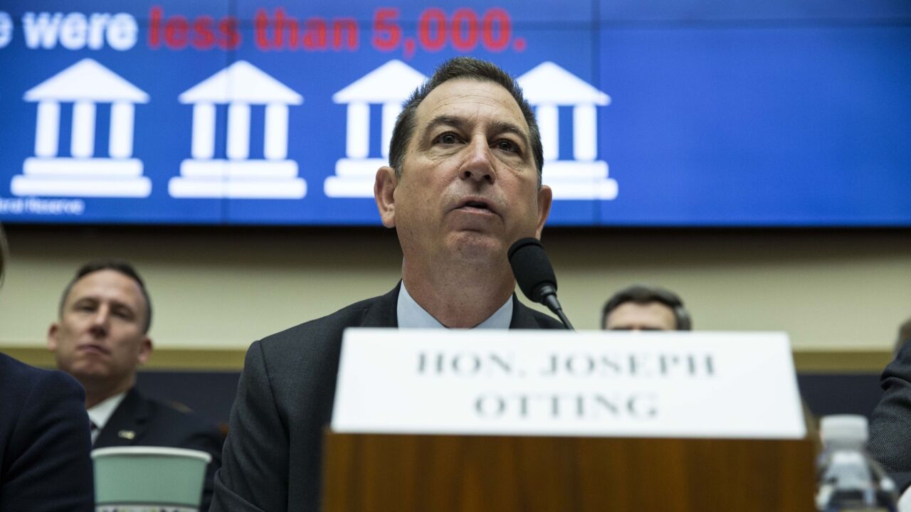Comptroller of the Currency Joseph Otting