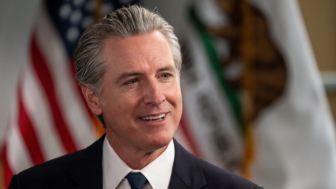 Gavin Newsom, governor of California, during an interview on "The Circuit with Emily Chang" in Sacramento, California