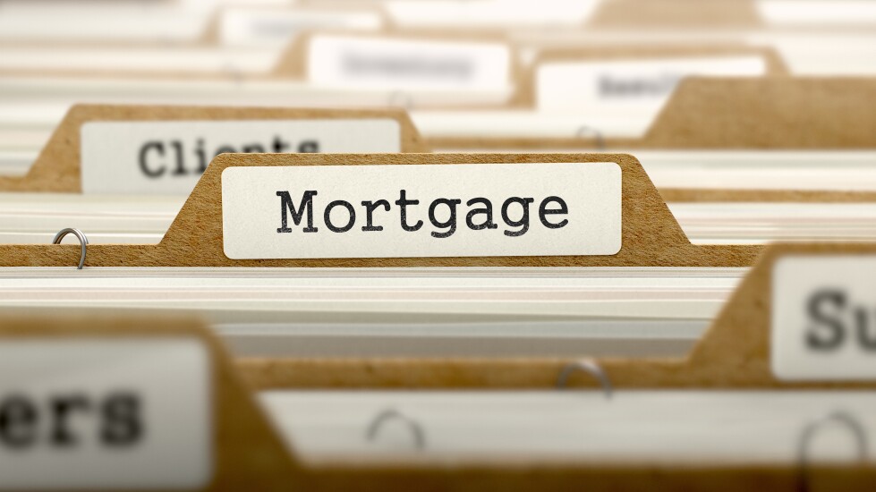 Row of files, with one labeled "Mortgage."