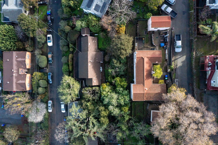 A residential neighborhood in Crockett, California.