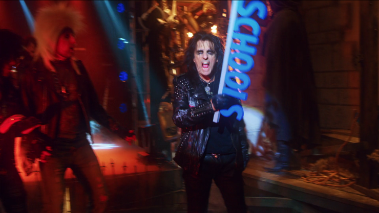 Rock & Roll Hall of Fame inductee Alice Cooper starred in a Desert Financial Credit Union commercial announcing the CU's name change from Desert Schools to Desert Financial. The commercial featured -- what else? -- Cooper's hit "School's Out."