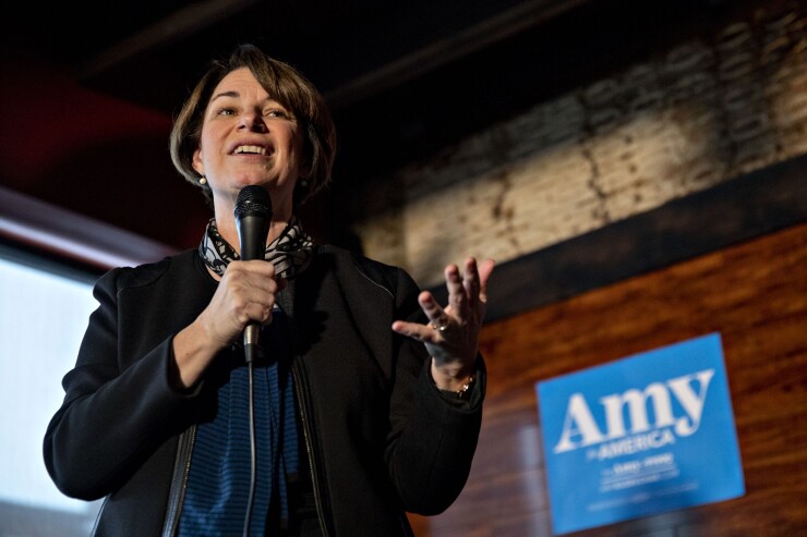 Presidential candidate Sen. Amy Klobuchar, D- Minn.