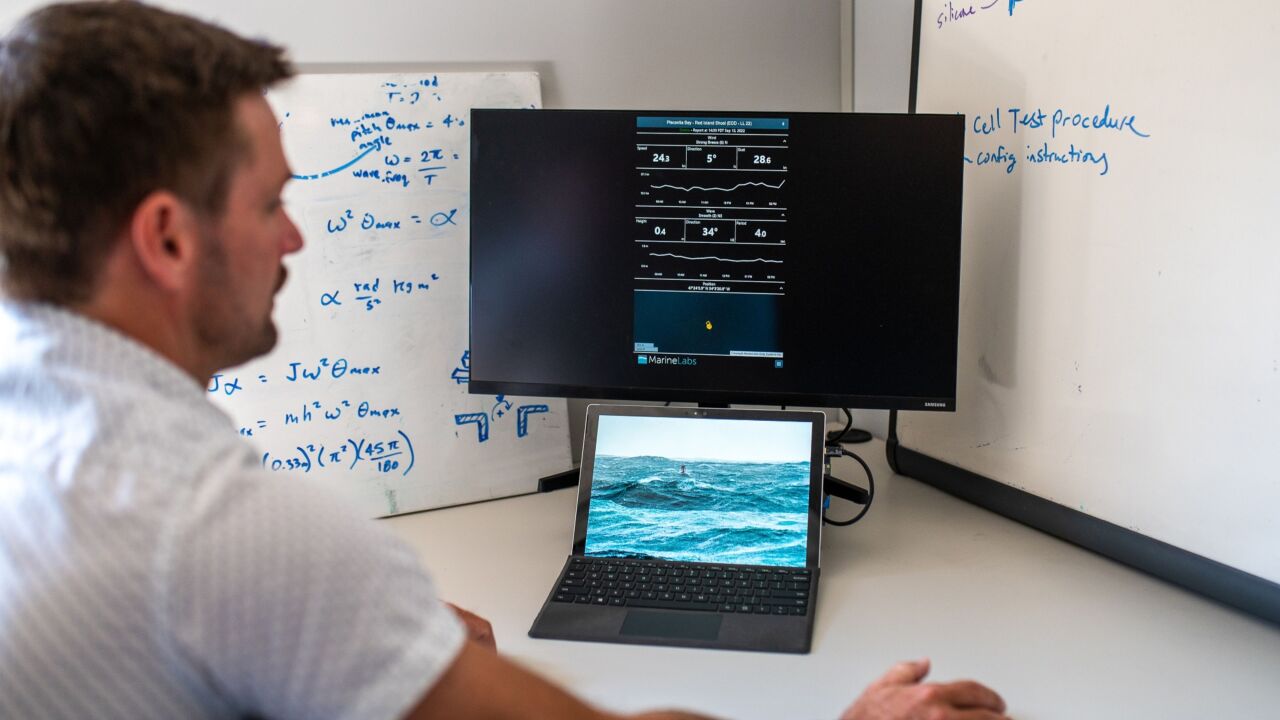 Real time data sea state reports from deployed buoys on a screen at the Marine Labs headquarters in Victoria, British Columbia, Canada, on Tuesday, Sept. 13, 2022. MarineLabs' CoastAware provides data from a network of 26 sensor buoys strategically placed on coastlines and in oceans around North America. Photographer: James MacDonald/Bloomberg