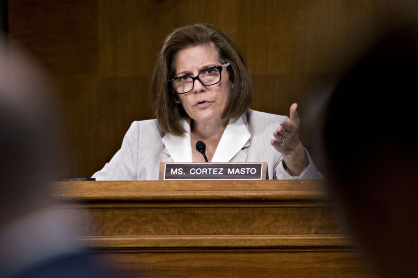 Sen. Catherine Cortez Masto, D-Nev., charged that it was hypocritical for the CFPB to rescind ability-to-repay requirements in the payday lending rule when the agency generally weighs a company’s ability to pay a fine when settling enforcement matters with a firm.