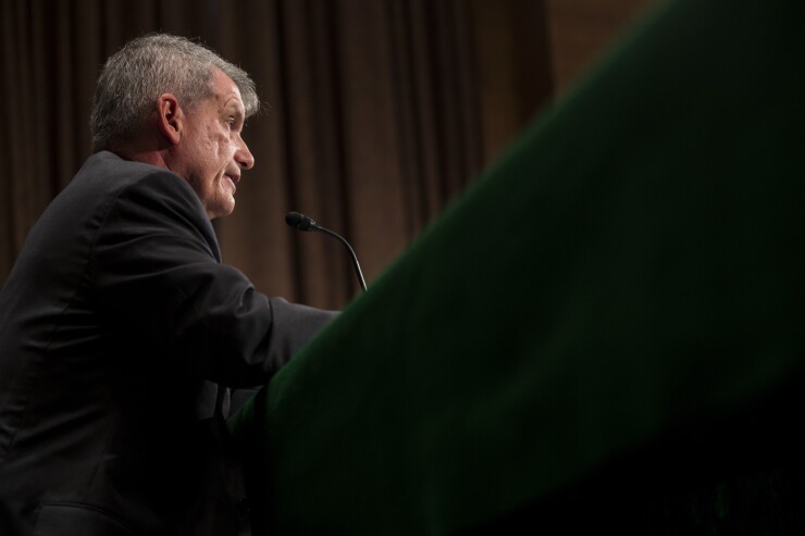 Tim Sloan, chief executive officer and president of Wells Fargo, speaks during a Senate Banking, Housing and Urban Affairs Committee hearing in Washington.