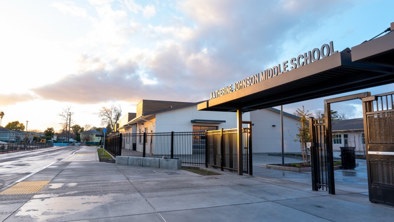 Entrance to Katherine Johnson Middle School