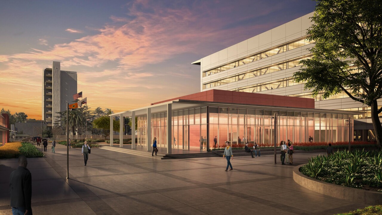 Rendering of planned civic center in Orange County, California.