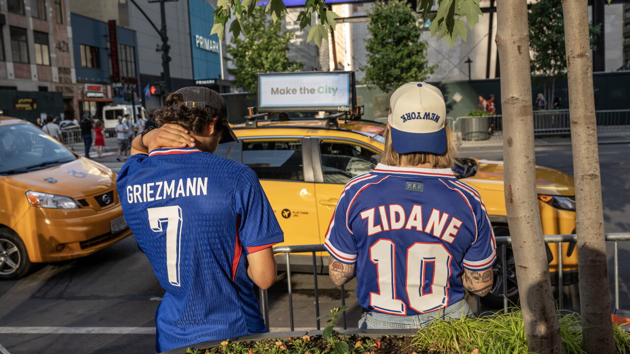 World Cup fans outside Penn Station