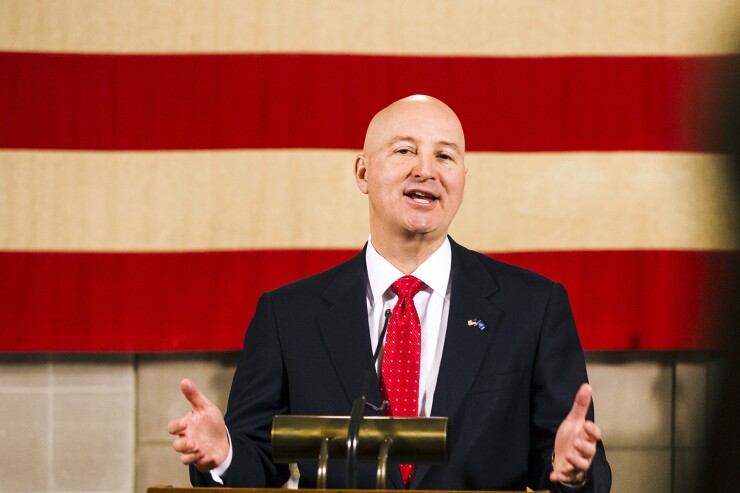Nebraska Gov. Pete Ricketts holds a press conference on Jan. 10, 2018
