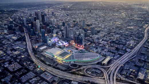 Aerial rendering of planned expansion of Los Angeles convention center
