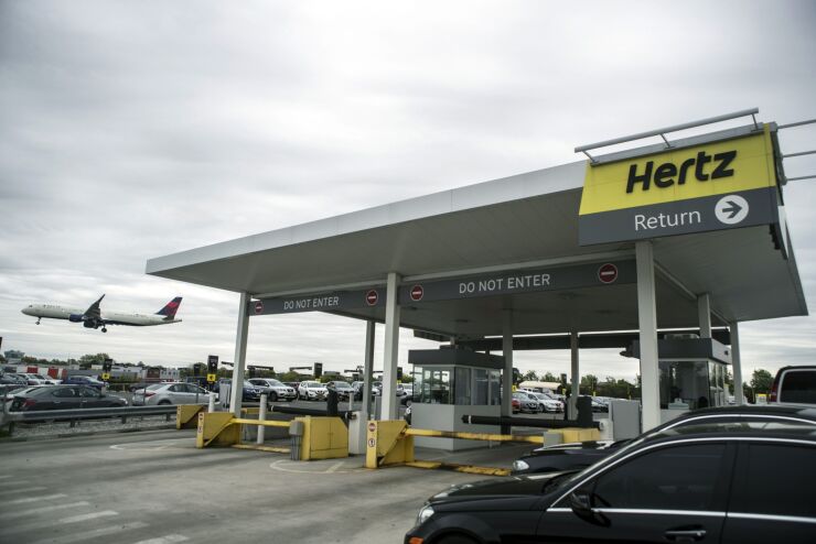 A Hertz rental location at LaGuardia Airport in Queens, New York City.