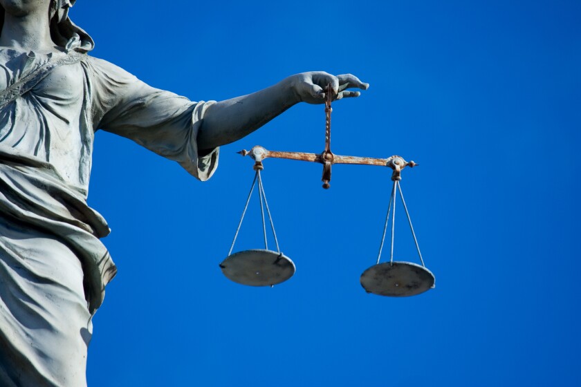 Statue of scales of justice