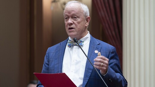 Sen. Jerry McNerney, D-Pleasanton, speaks on the floor of the California Senate.