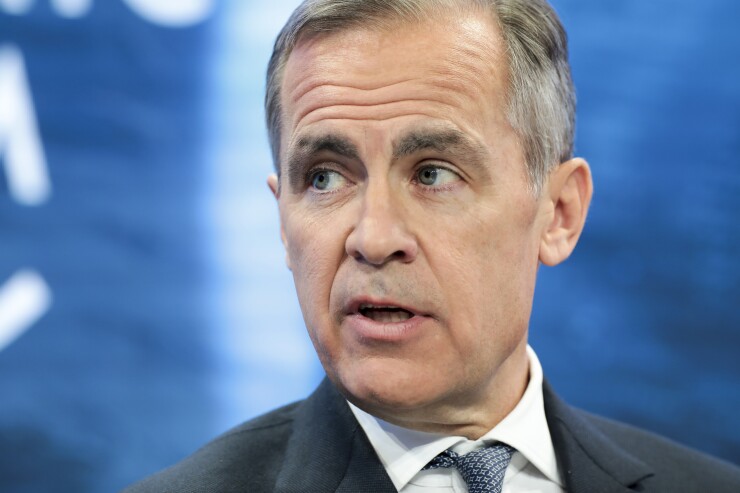 Mark Carney, governor of the Bank of England, speaks during a panel session on day three of the World Economic Forum in Davos, Switzerland, on Thursday, Jan. 24, 2019.