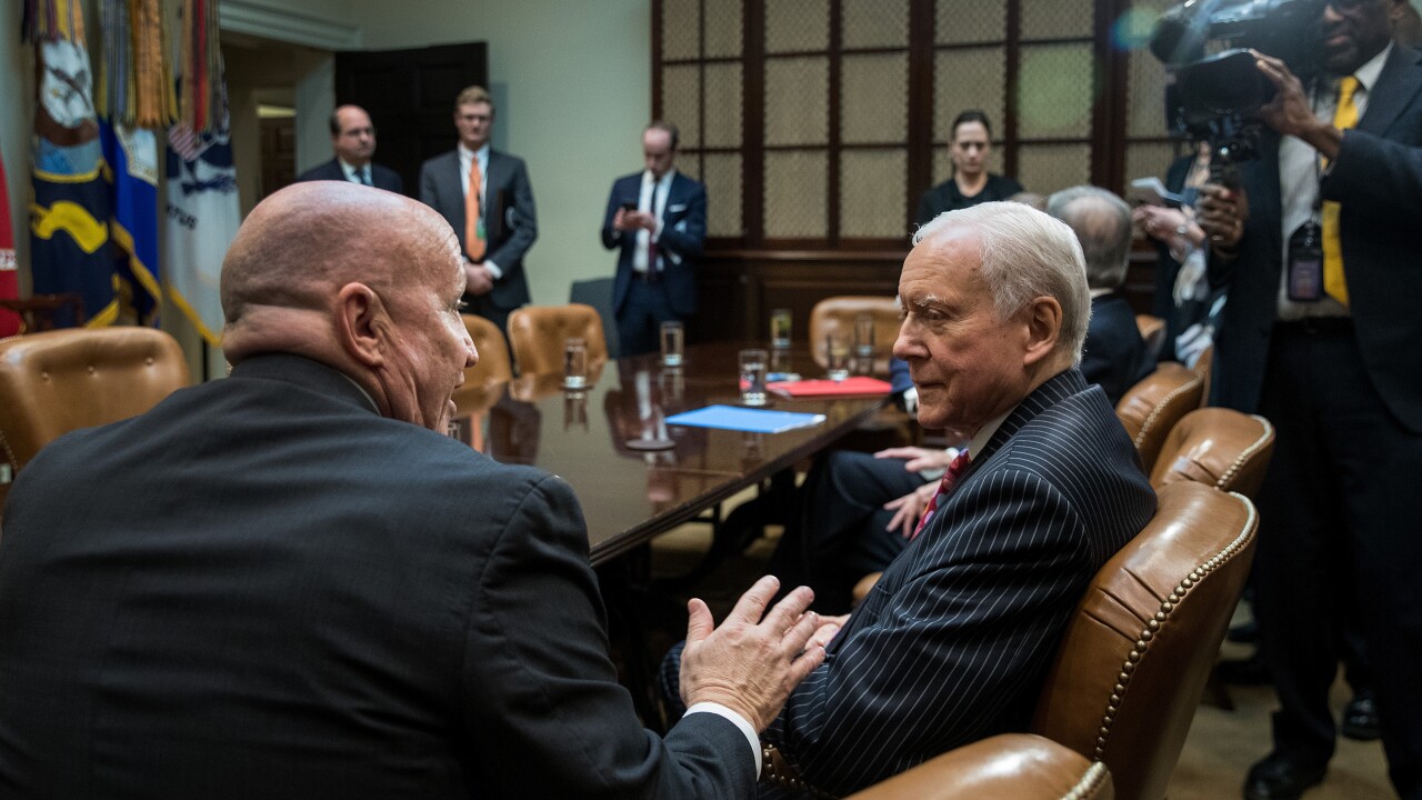 Rep. Kevin Brady (left) and Sen. Orrin Hatch