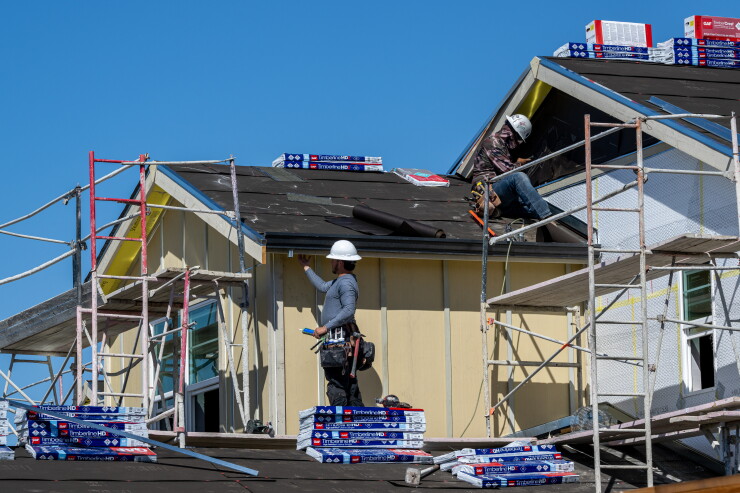 A new home under construction in Vacaville, California.