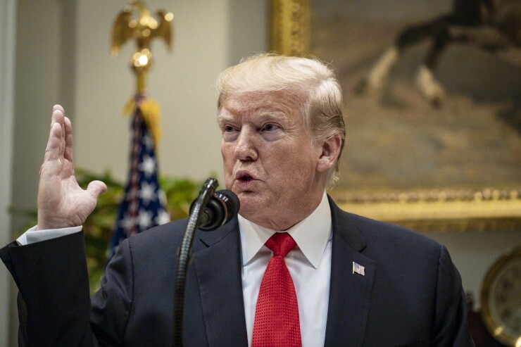 President Trump speaks the Roosevelt Room of the White House in Washington on Sept. 4, 2019.