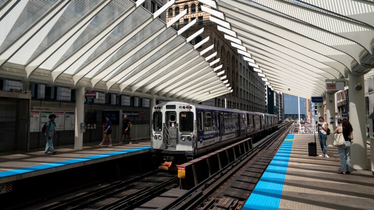 Chicago Transit Authority train in Chicago's Loop
